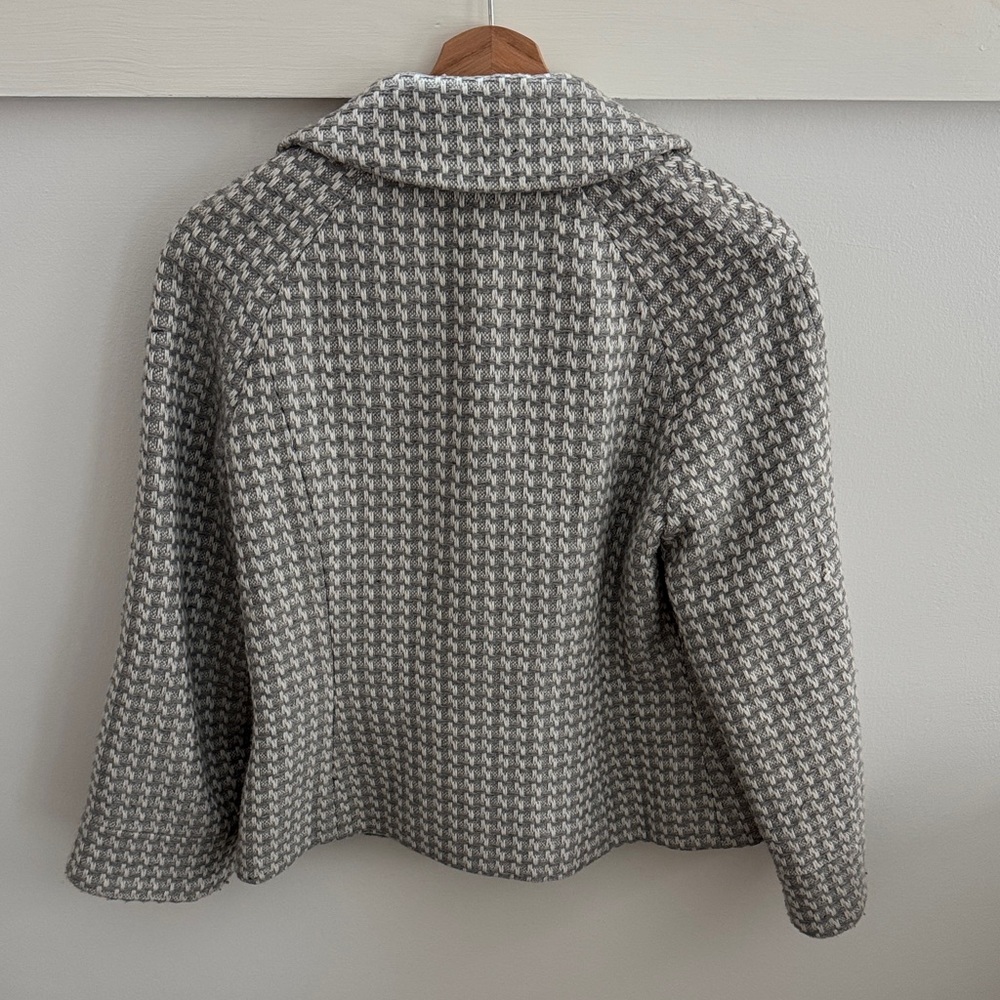 Anne Klein Gray Textured Tweed Jacket Women’s Button Front Career Blazer Size 4 - Picture 6 of 8